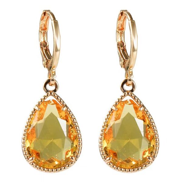 Glass Water Drop Copper Colorful Rare Earth Earrings - Image 10