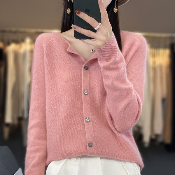 Cardigan Plus Size Coat Loose Round Neck Sweater - Image 8