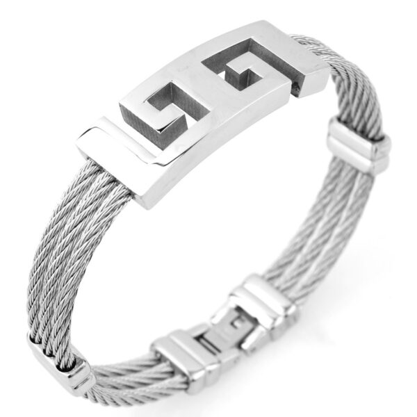 Three-ring wire braided hemp rope bracelet - Image 5