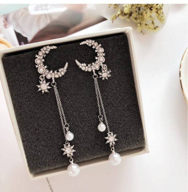 All-matching Long XINGX Tassel Full-jeweled Stud Earrings - Image 2