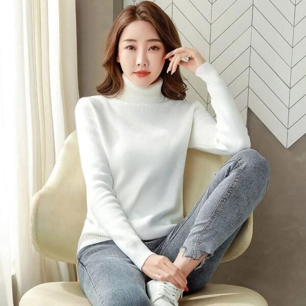 Turtle Neck Winter Sweater Women Elegant Thick Warm Female Knitted Pullover Loose Basic Knitwear - Image 5