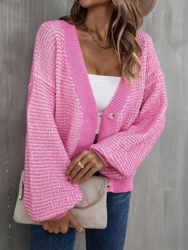 Knitwear Plus Size Button Sweater Short - Image 6