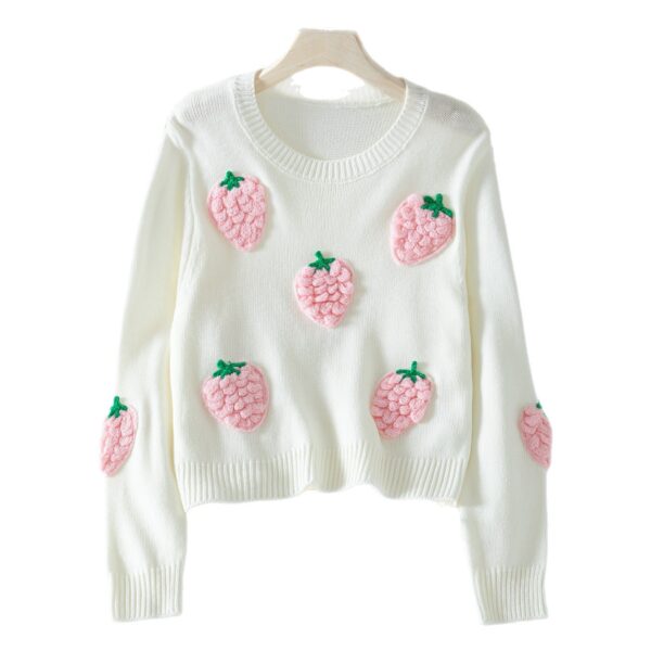 Women's Elegant Long-sleeved Sweater Beige - Image 6