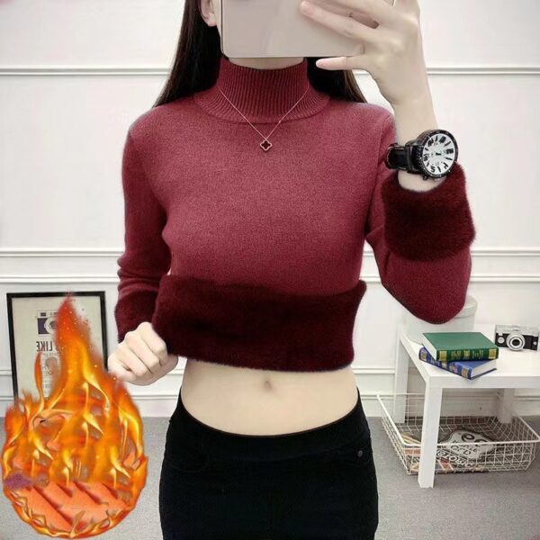 Turtle Neck Winter Sweater Women Elegant Thick Warm Female Knitted Pullover Loose Basic Knitwear - Image 6