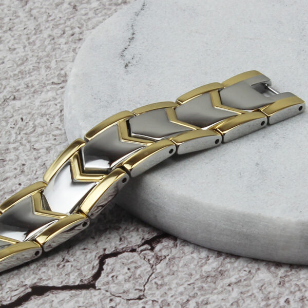 Gold double row magnet bracelet - Image 4