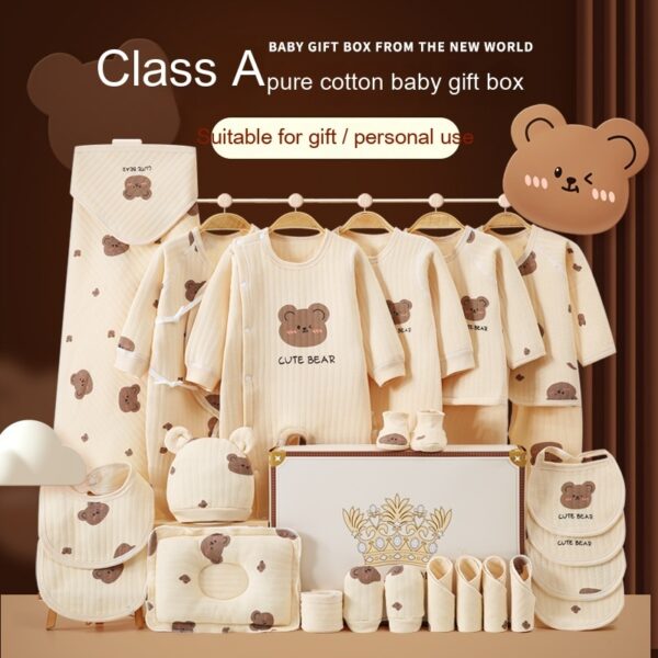New Born Baby Baby Pure Cotton Clothes Gift Set Full Moon Meeting Gift - Image 5