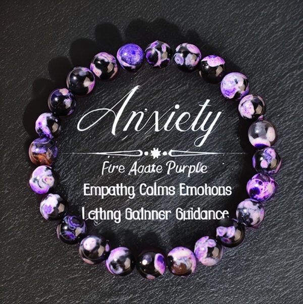 Purple Fire Agate Natural Stone Carrying Strap - Image 3
