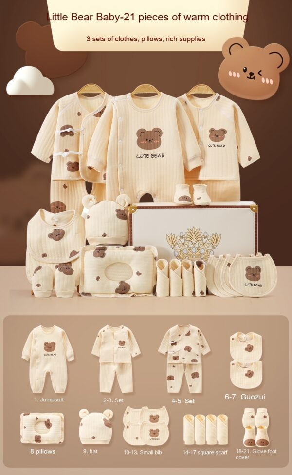 New Born Baby Baby Pure Cotton Clothes Gift Set Full Moon Meeting Gift - Image 3