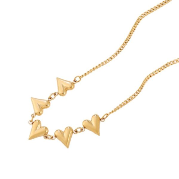 Simple Design Stainless Steel Heart Pendant Necklace - Image 7