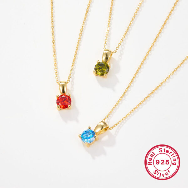 925 Sterling Silver December Birthday Stone Necklace Niche Senior Female - Image 4