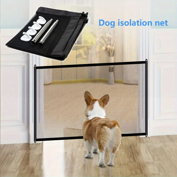 Pet Isolation Mesh No Drilling Safety Fences Net Portable Dog Cat Stair Door - Image 6