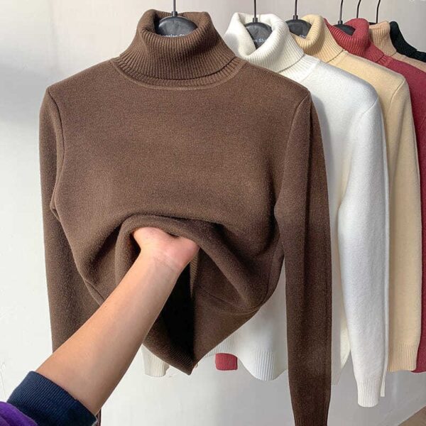 Turtle Neck Winter Sweater Women Elegant Thick Warm Female Knitted Pullover Loose Basic Knitwear - Image 10