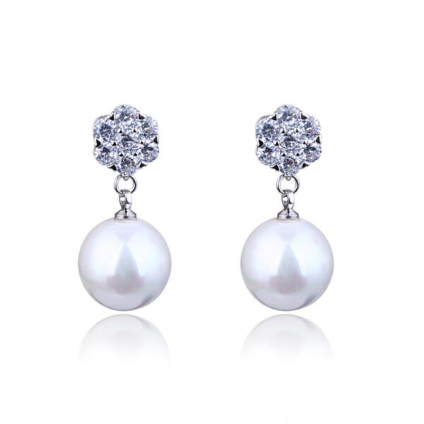 Round pearl long earrings - Image 6