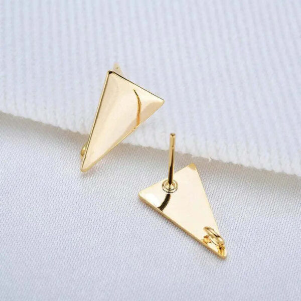Gold Color Protection 8 12mm Triangle Earrings With Rings - Image 4