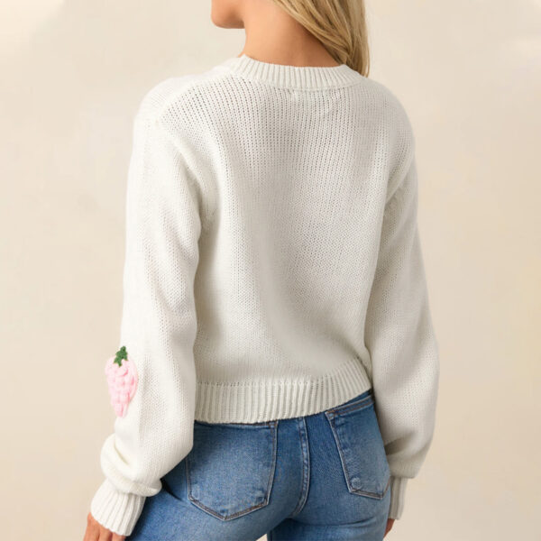 Women's Elegant Long-sleeved Sweater Beige - Image 3