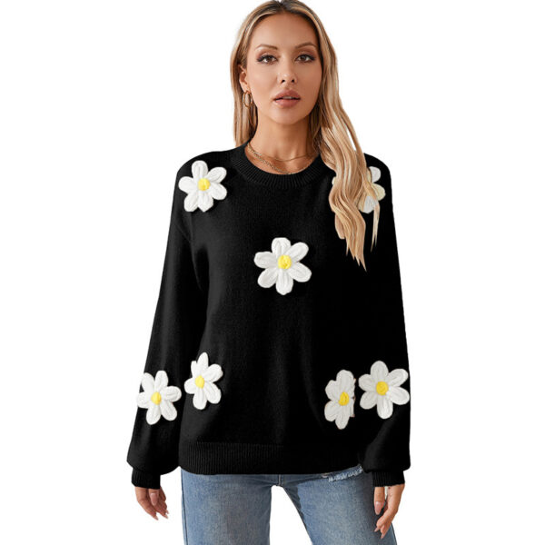 Women's Knitted Round Neck Pullover Sweater - Image 9