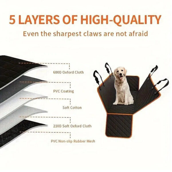 Waterproof Pet Car Seat Cover Dog Safety Protector Mat Front Back Seat Hammock H - Image 3
