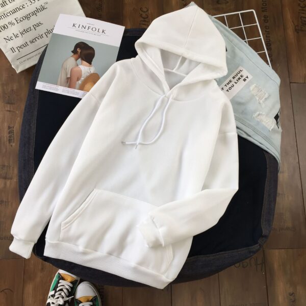 Long Sleeve Solid Color Hooded Sweater Couple - Image 6