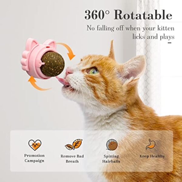 Catnip Balls That Stick On Wall Catnip Balls For Cat Catnip Toys For Cats Healthy Kitty Teeth Cleaning Dental Chew Toys Cat Wall Treats - Image 4