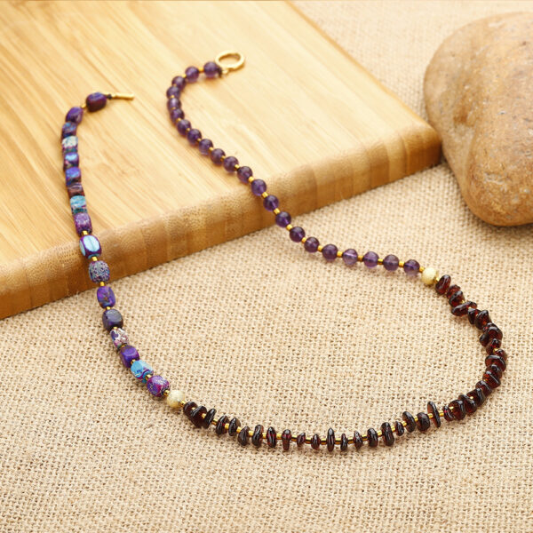 Amethyst Round Beads Stone Bracelet - Image 3