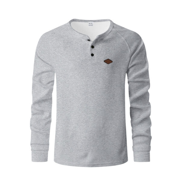 Waffle Buckle Quick-drying Raglan Henry Long Sleeve - Image 5