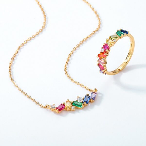 Japanese Light Luxury Rainbow Candy 925 Silver Necklace - Image 7