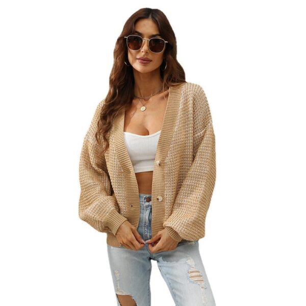 Knitwear Plus Size Button Sweater Short