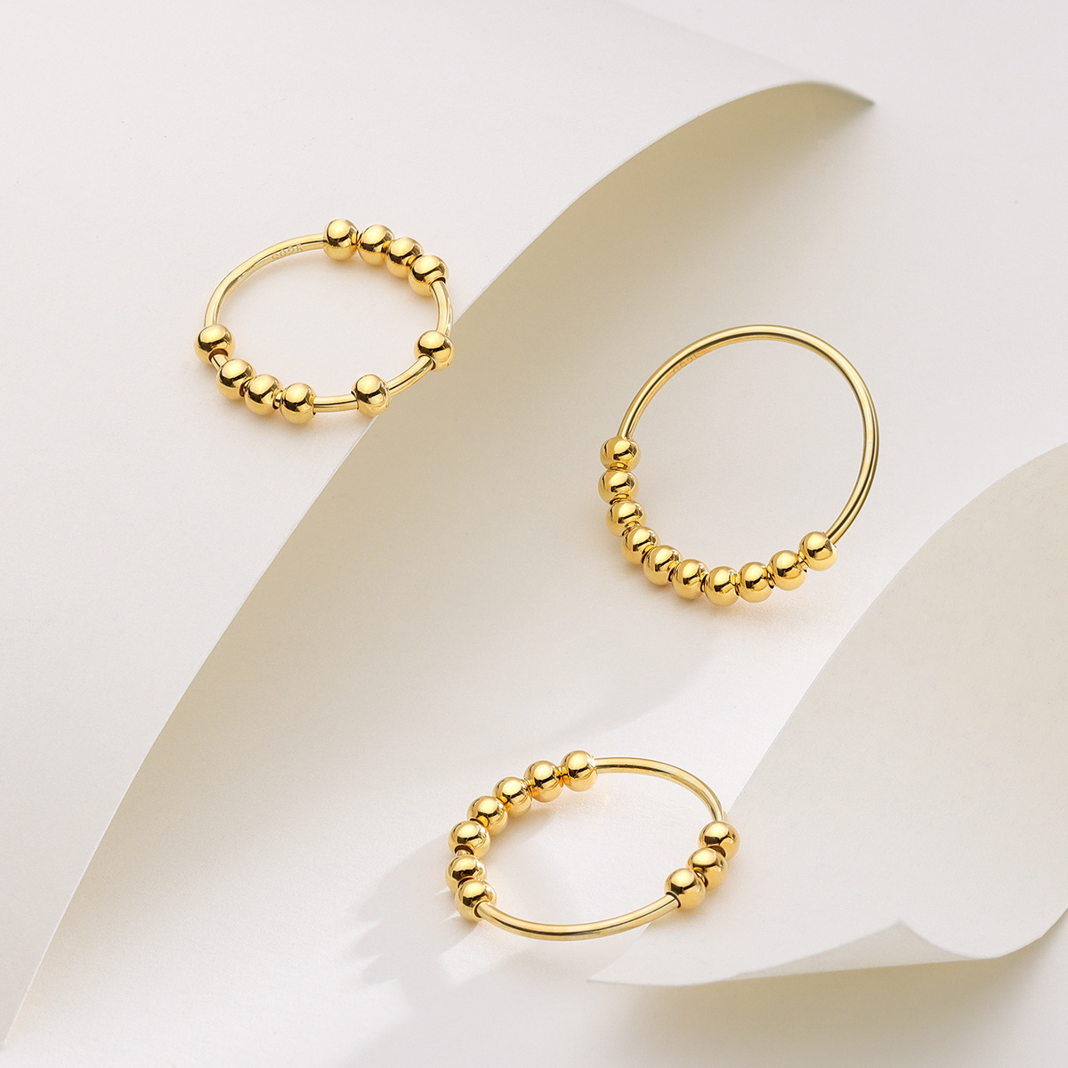 S925 Sterling Silver Ten Beads Relieve Anxiety Lucky Ring - Image 6