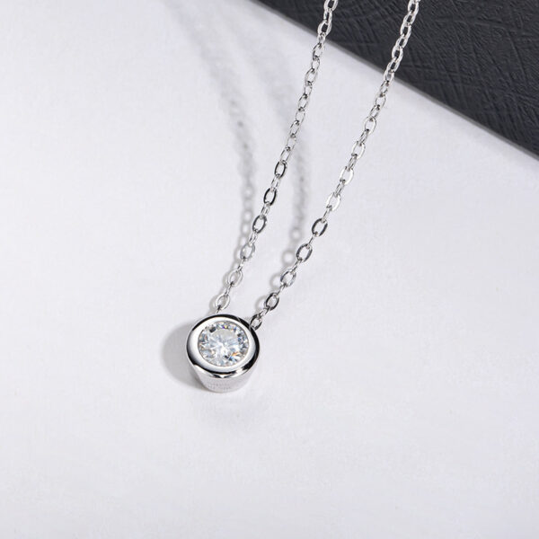 Karat Moissanite Necklace S925 Sterling Silver Pendant - Image 2