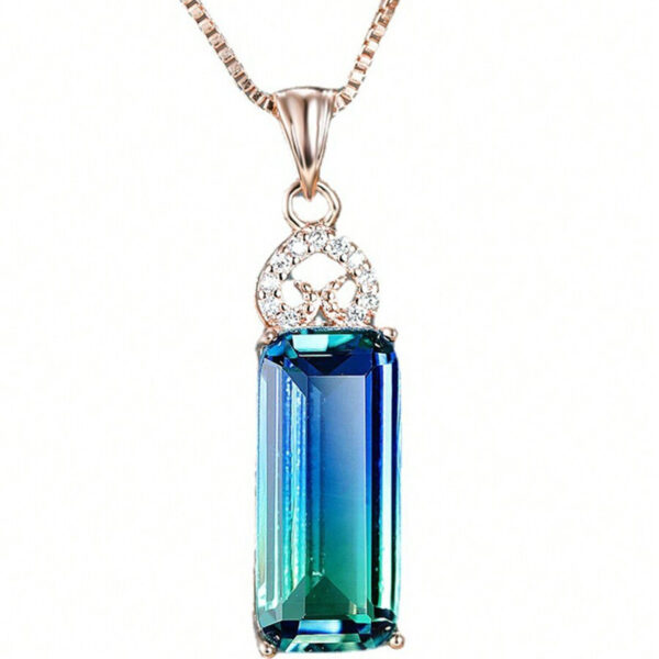 Light Extravagant Love Heart Diamond Square Pendant Necklace - Image 5