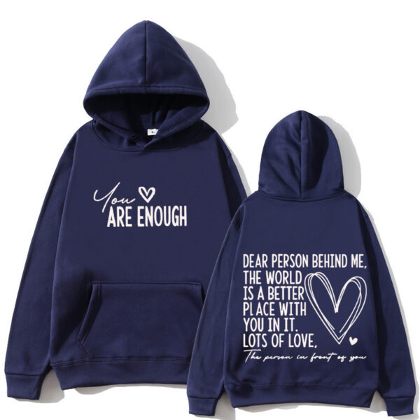 Spring And Autumn Casual Fashion Love Letter Loose Men's And Women's Hoodie - Image 4