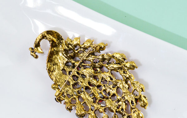 Colorful Peacock Women's Metal Brooch - Image 2