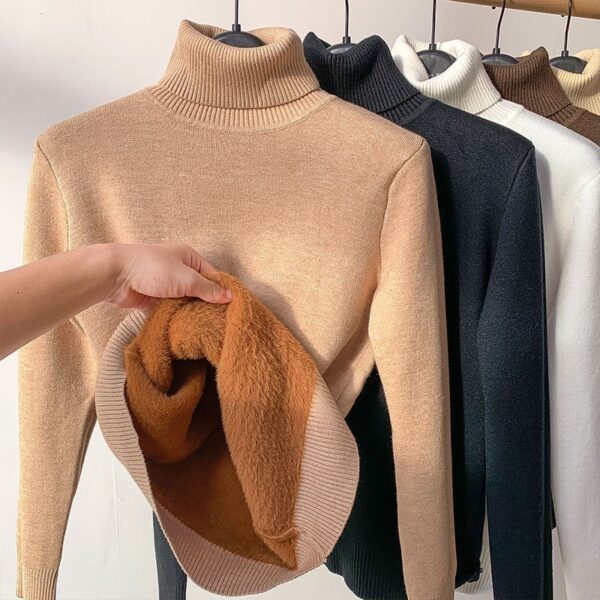 Turtle Neck Winter Sweater Women Elegant Thick Warm Female Knitted Pullover Loose Basic Knitwear - Image 3