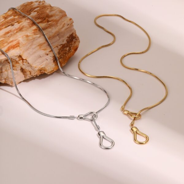Ins European And American Stainless Steel 18K Gold Plated Adjustable Long Sweater Chain - Image 3