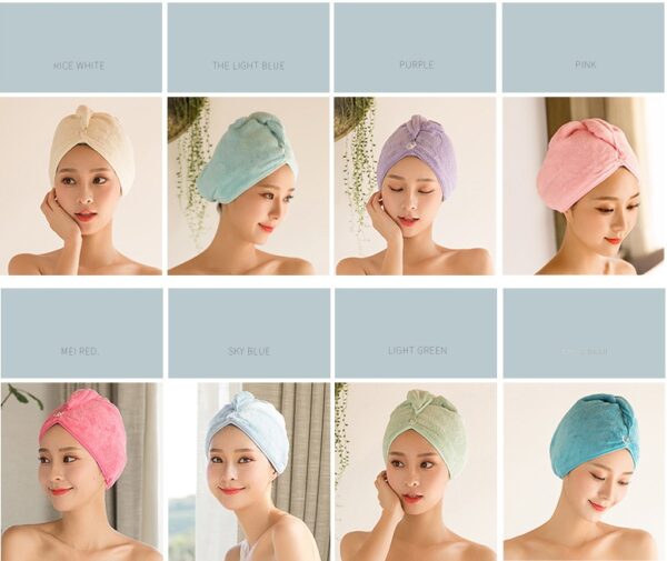 Women's Hair Dryer Cap, Absorbent Dry Hair Towel - Image 8