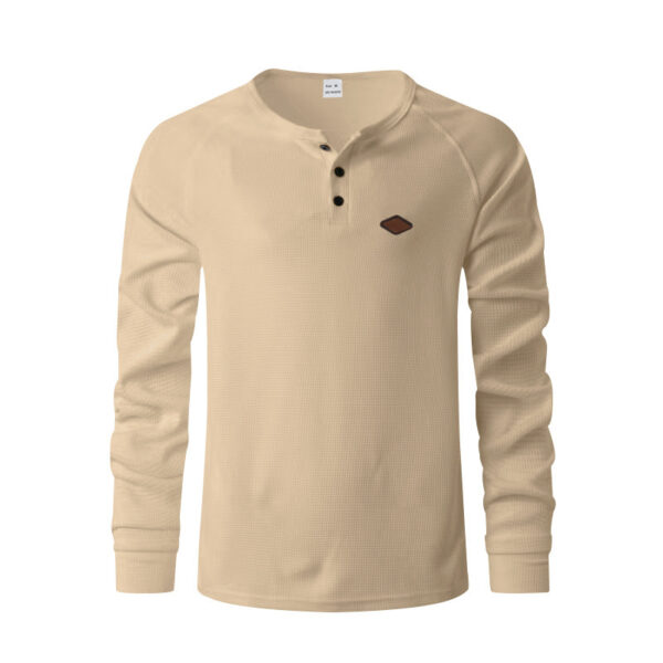 Waffle Buckle Quick-drying Raglan Henry Long Sleeve - Image 3