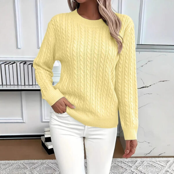 Versatile Fashion Classic Twist Round Neck Sweater - Image 4