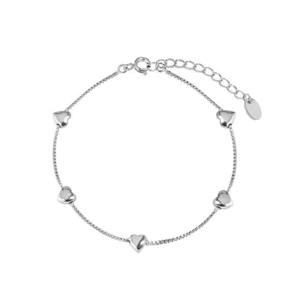 925 Sterling Silver Creative Glossy More Than Heart Bracelet - Image 3