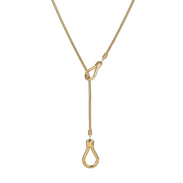 Ins European And American Stainless Steel 18K Gold Plated Adjustable Long Sweater Chain - Image 7