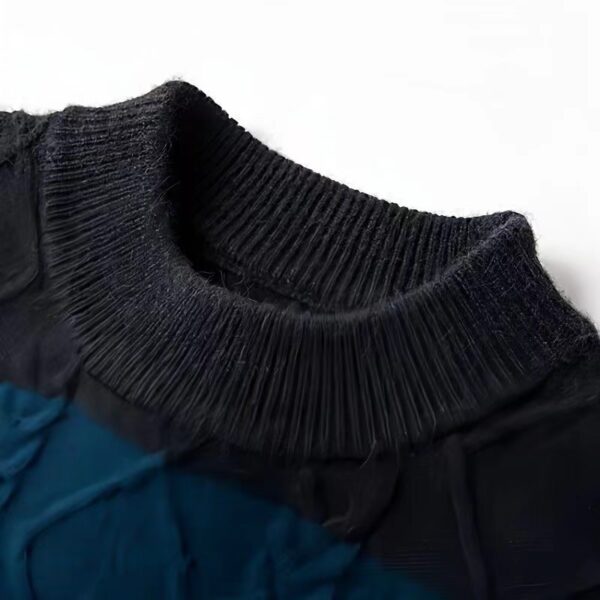 Autumn And Winter Pure Color Youth Business Casual Loose Round Neck Cashmere Knitted Bottoming Shirt - Image 4