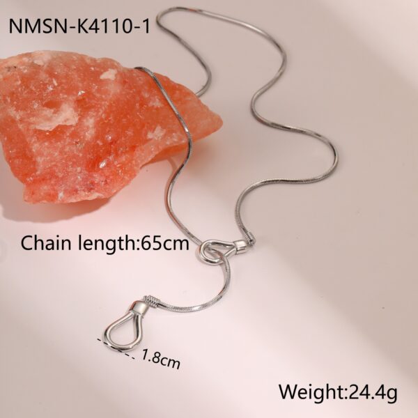 Ins European And American Stainless Steel 18K Gold Plated Adjustable Long Sweater Chain - Image 6