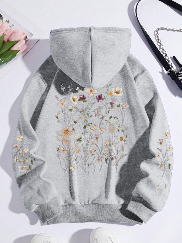 Women's Colorful Flower Print Sweatshirt Sweater - Image 8