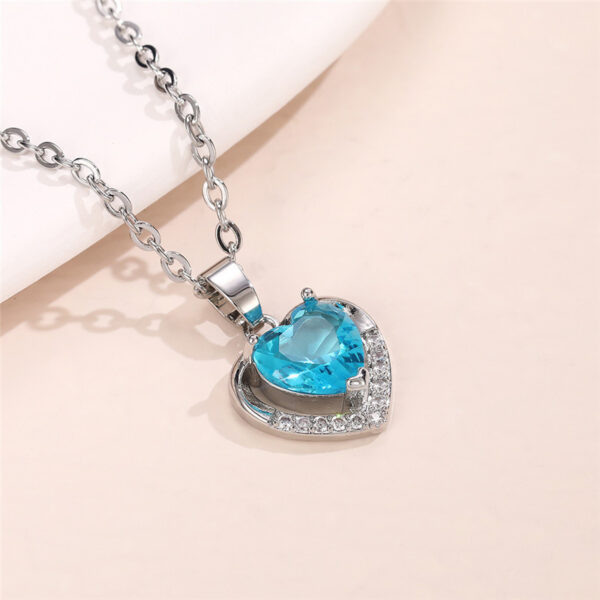 Ocean Heart Pendant Necklace Romantic Valentine's Day Gift - Image 2