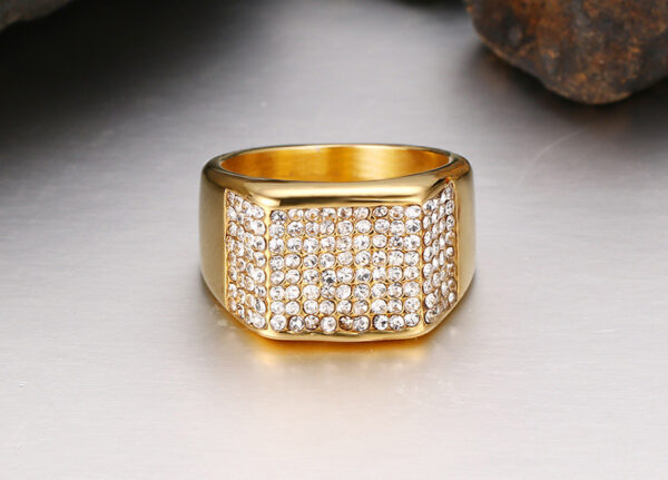 Titanium steel diamond men's ring - Image 6
