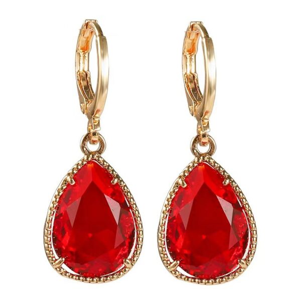 Glass Water Drop Copper Colorful Rare Earth Earrings - Image 6