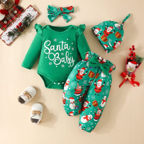Bowknot Christmas Gift Baby 4 PCs Set - Image 2