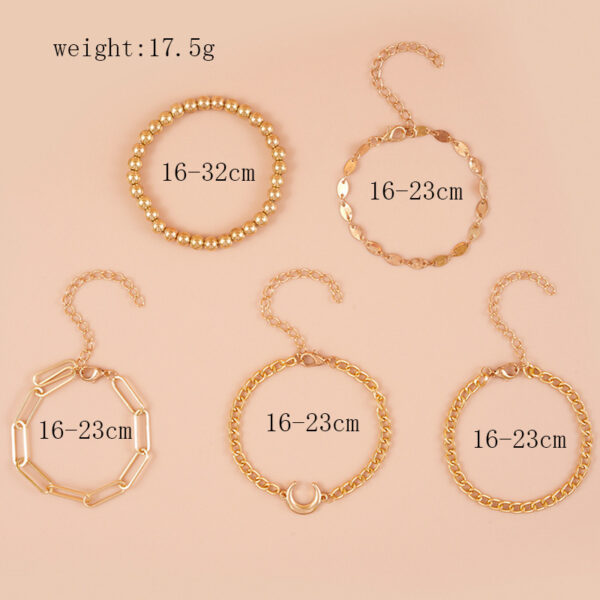 Alloy Chain Bracelet 5-piece Set - Image 4