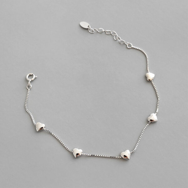 925 Sterling Silver Creative Glossy More Than Heart Bracelet - Image 6