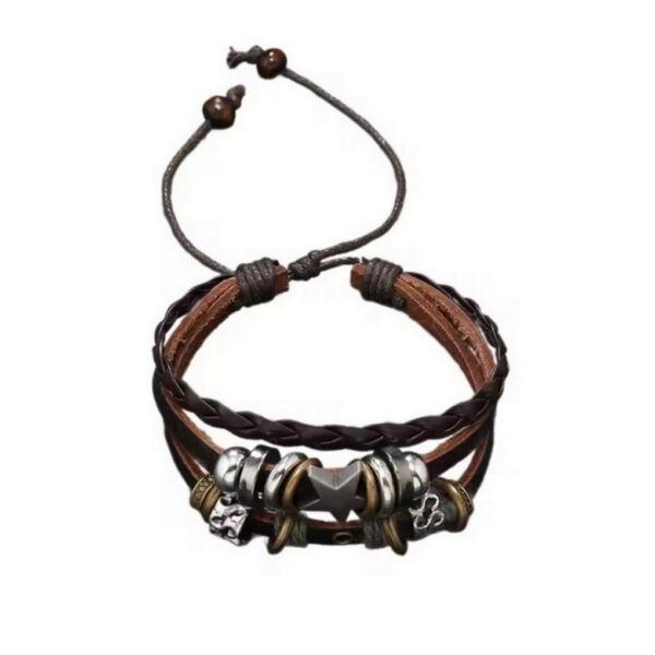 Personalized Beaded Five-pointed Star Leather Bracelet Trendy Simple - Image 2