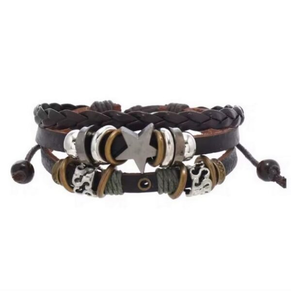 Personalized Beaded Five-pointed Star Leather Bracelet Trendy Simple - Image 5